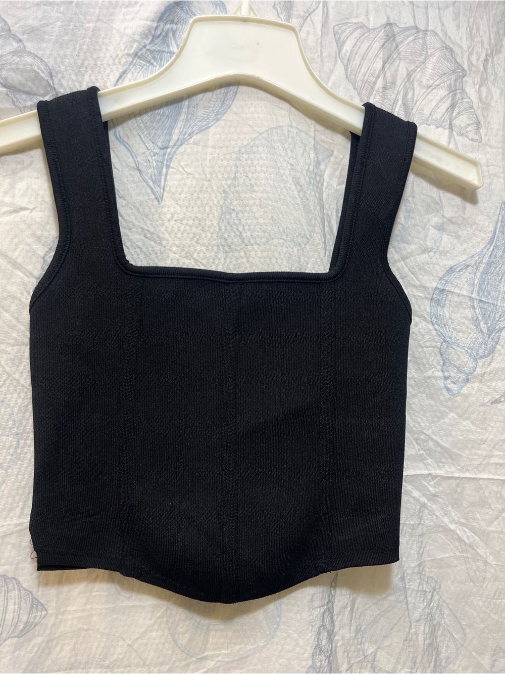 Zara Women's Black Square Neck Tank Top